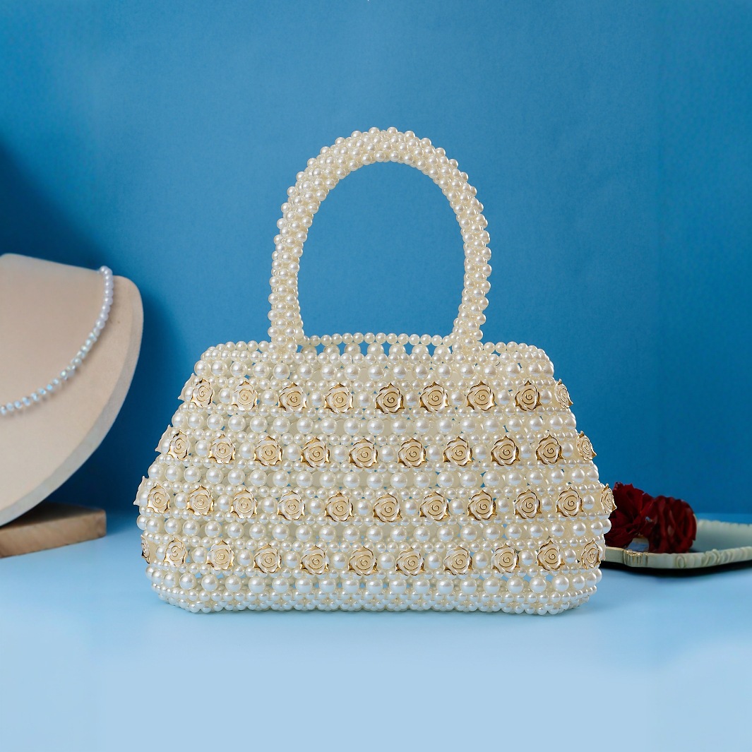 Luxury Bags Classy - Handgefertigte Perlentasche, vollständig handgewebte Perlenhandtasche, edle
