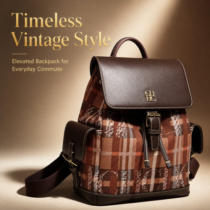 Luxury Bags For Women - CHHC Modischer Farbblock-Rucksack, vielseitig einsetzbar, im