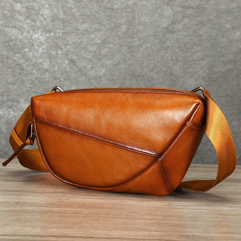Saddle Bag Distressed - Vintage Brusttasche aus echtem Leder für