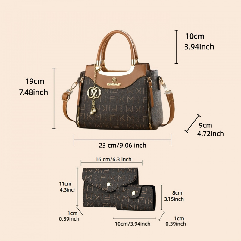 3-teiliges Set luxuriöser, hoc – Luxury Bags For Women Bewertung und Preis